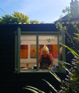 View of Liz Hough in her studio