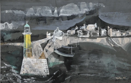 Bryan Wynter, Cornish Harbour, 1948 © Estate of Bryan Wynter online art class.