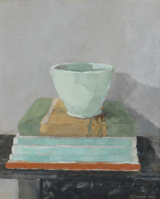 Eleanor Crow, Celadon Pot With Books Join our still life painting workshop