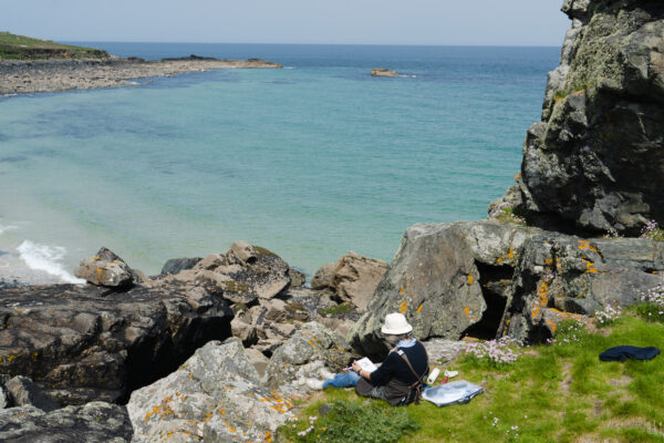 art course en plain air on Cornwall coast path with artist Greg Humphries