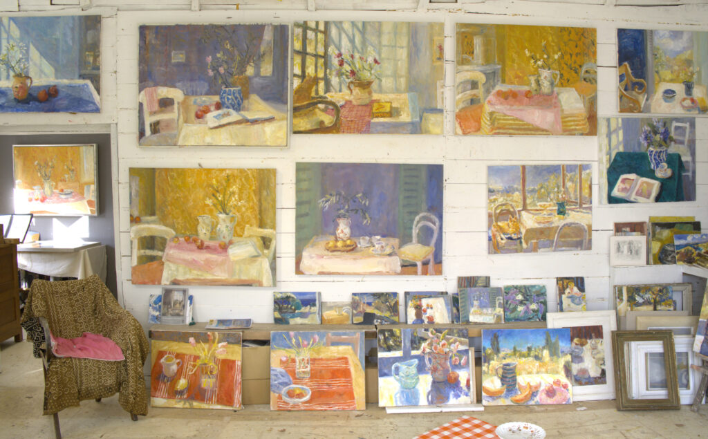 inside Alice Mumford's studio - online course unpicking paintings