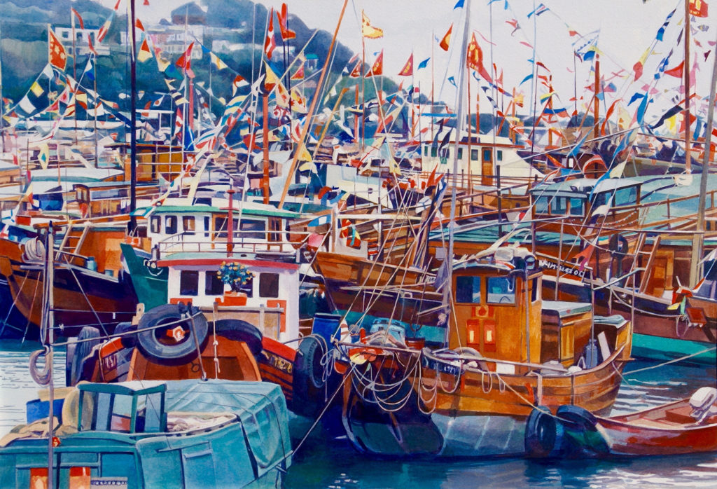 Cheung Chau Typhoon Shelter byDavid Paskett