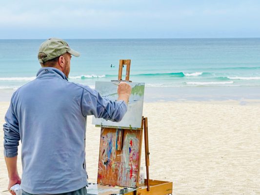 Andrew Barrowman painting en plein air