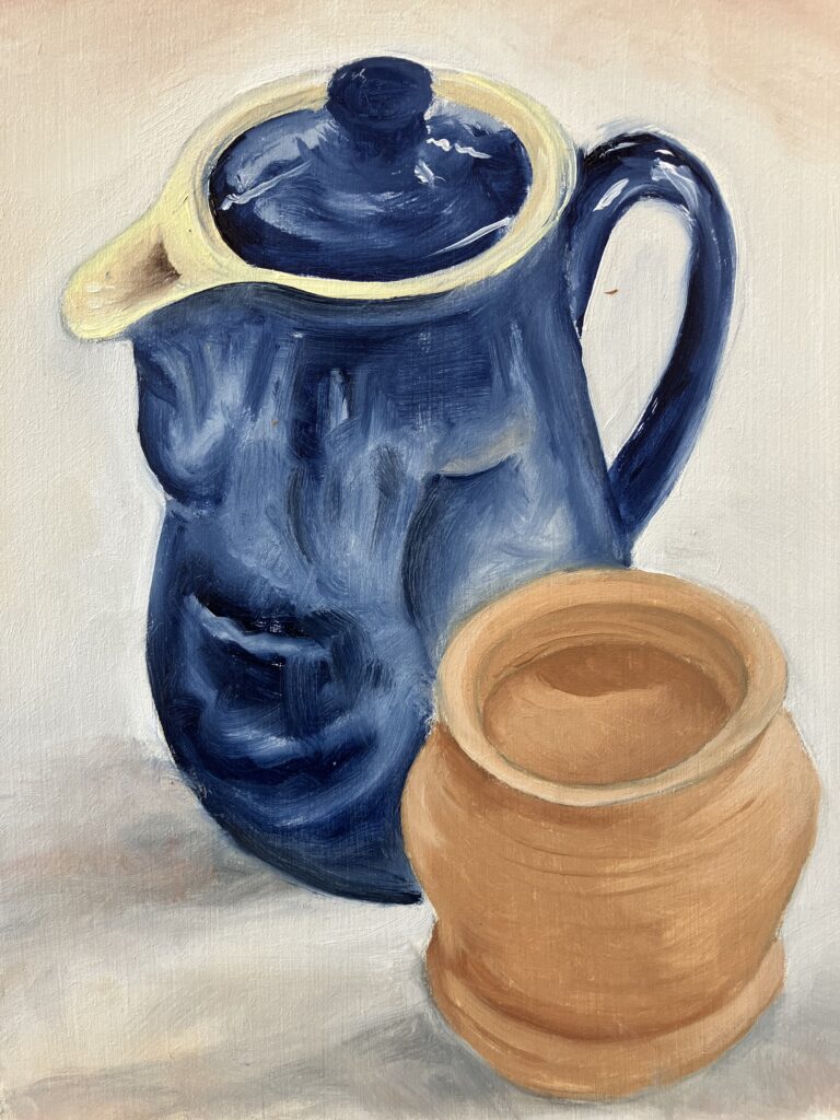Greg Humphries Getting Started with oils oil painting course, jug and bowl in oils