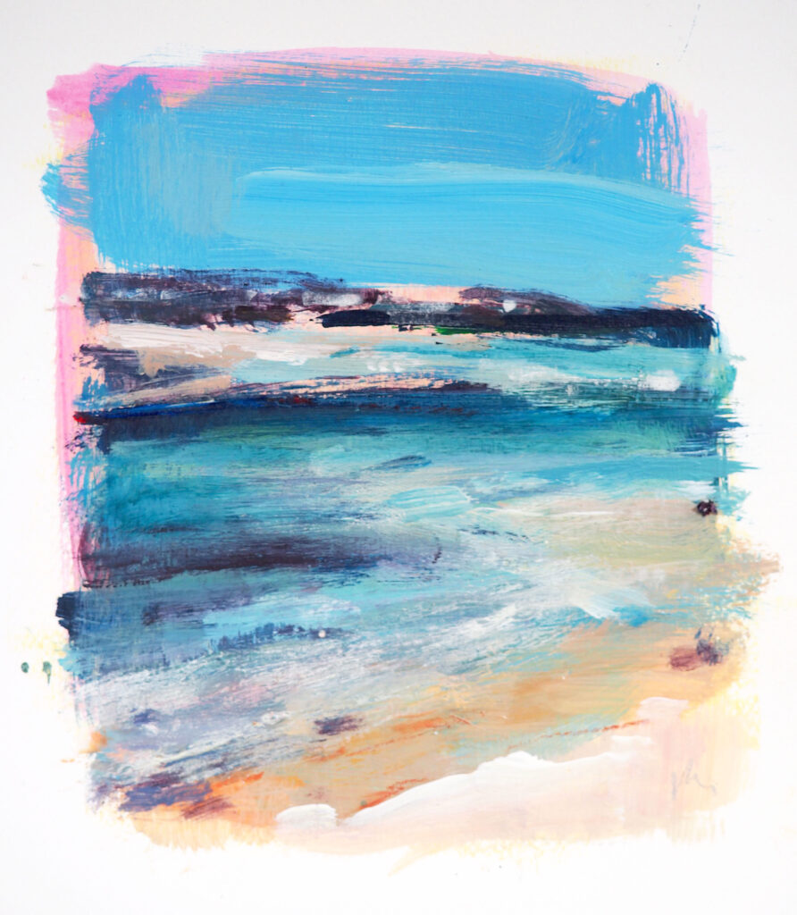 Painting of Hayle Beach by Victoria Gillow