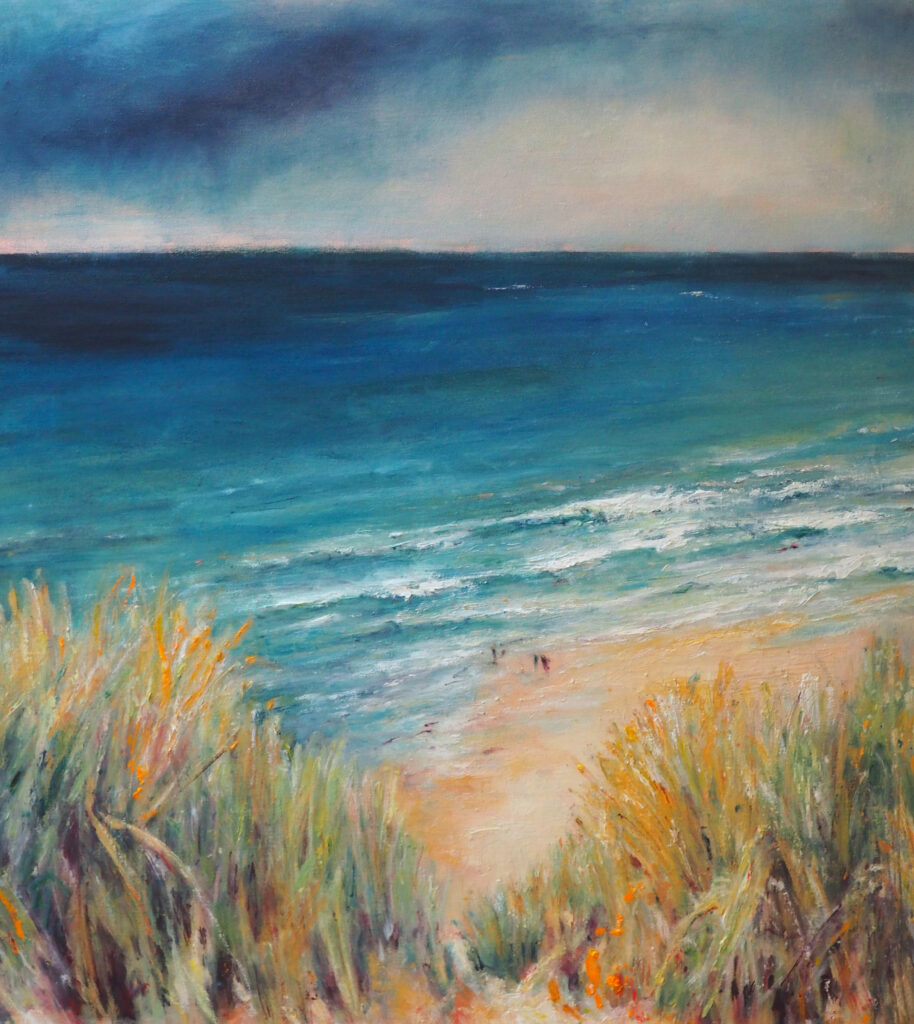 Painting of Hayle Beach by Victoria Gillow