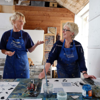 Tutor and student at St Ives School of Painting 