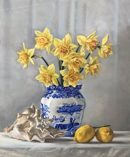 still life in oils by Emily Roberts st ives school of painting