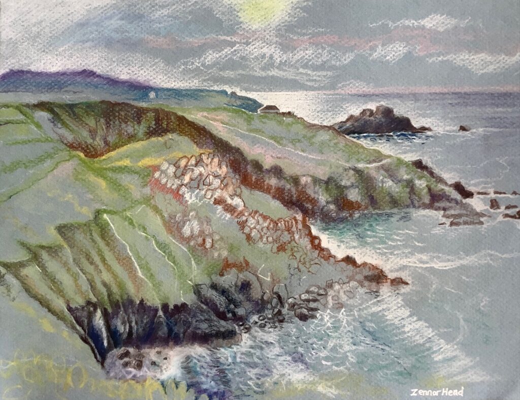 Painting by Hilary Jean-Gibson of Zennor Head