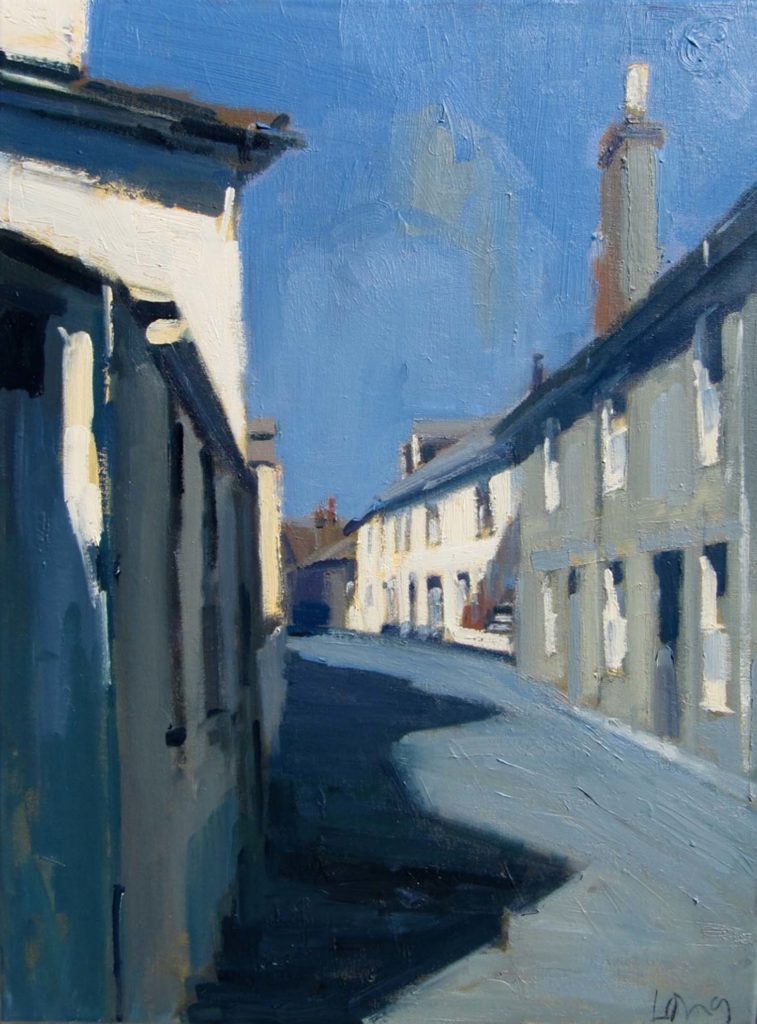 painting st ives town and landscape in oil paint with cornwall artist Gary Long