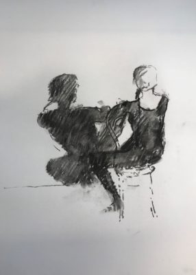 Tom Rickman charcoal Drawing Saturday Life Live Shape and Shadow