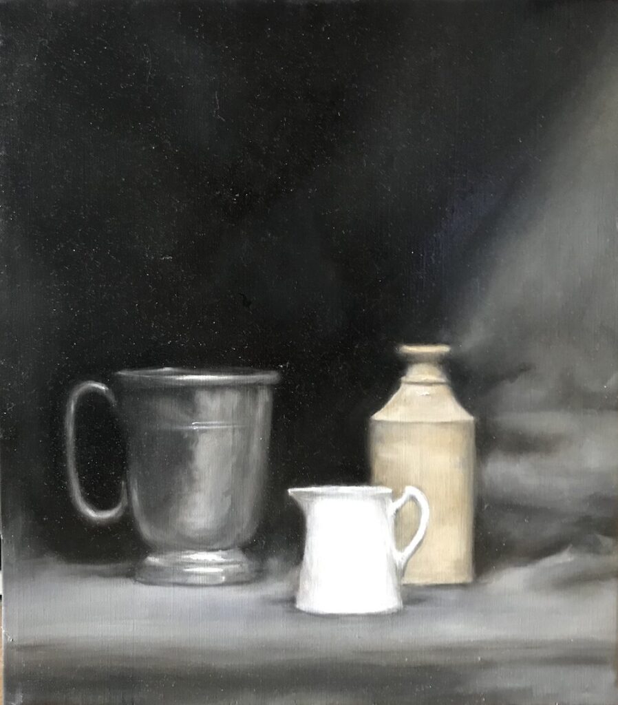 still life in oils by Emily Roberts st ives school of painting